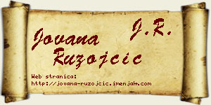 Jovana Ružojčić vizit kartica